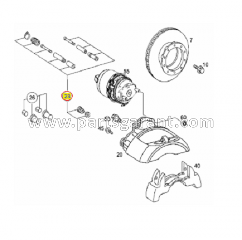 Mercedes-Benz Actros rear caliper repair kit