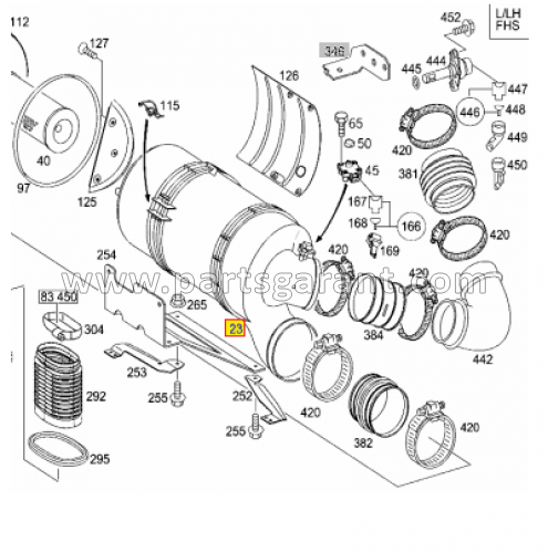 Mercedes-Benz Actros air filter housing