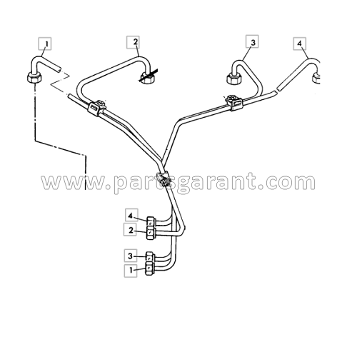 Fuel pipe (3rd cylinder 69BHP & 90BHP) JCB 3CX