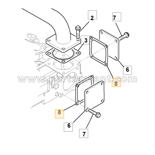 Intake manifold gasket JCB 4CX