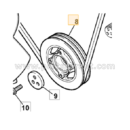 JCB 4CX crankshaft pulley