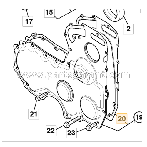 Front timing cover gasket JCB 4CX