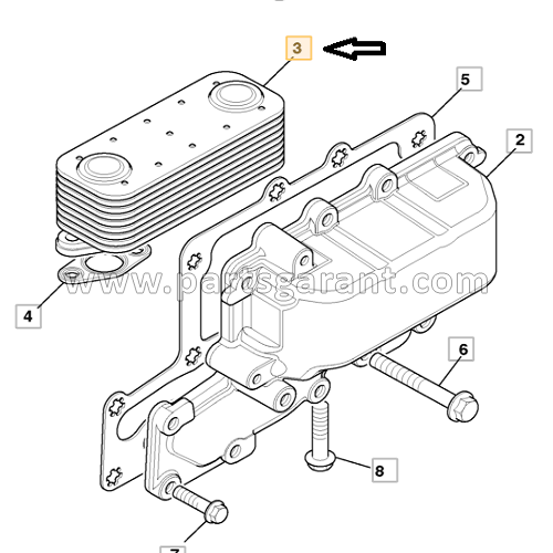 Cooler radiator JCB 4CX