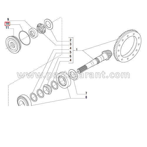 O-ring of the Ring and pinion set