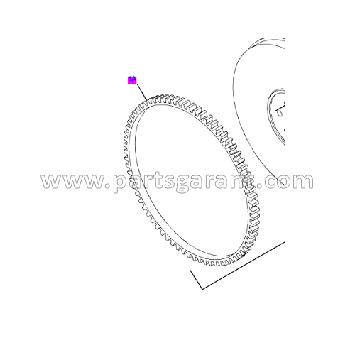 Flywheel crown (126 teeth) Caterpillar 432D