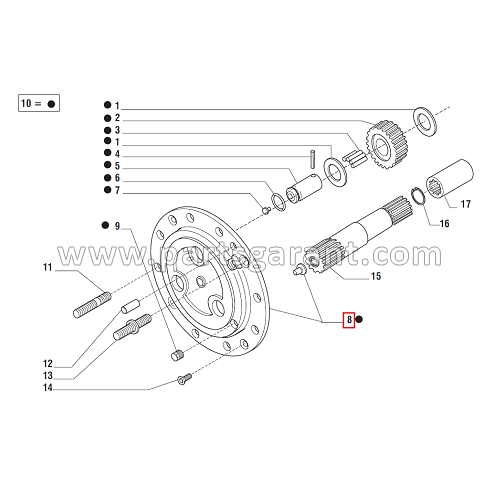 planetary gear and shaft