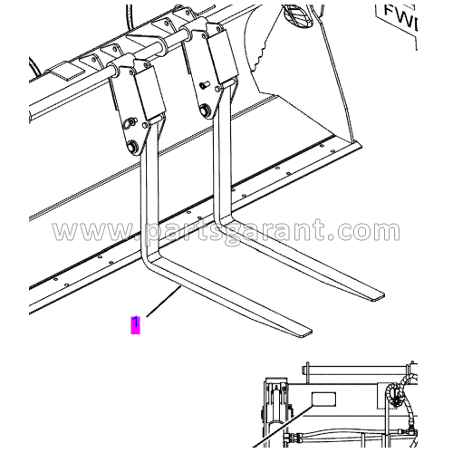 Caterpillar 434E front shovel forks