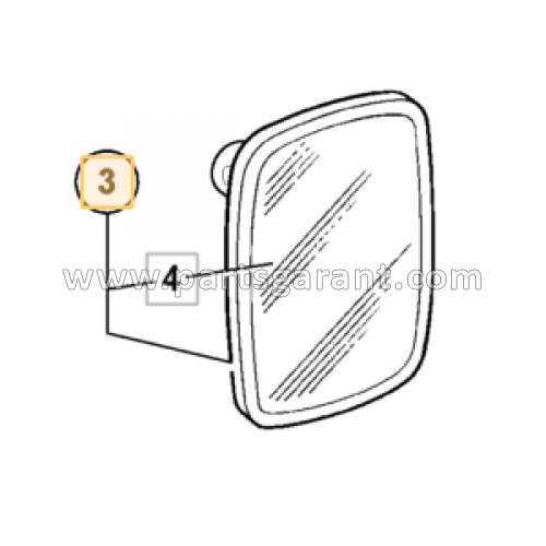 JCB 4CX side rear view mirror