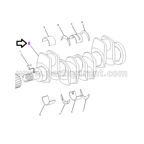 Crankshaft (S/N 67008-UP) Caterpillar 432D