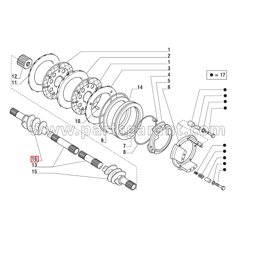 Spiral part of shaft L