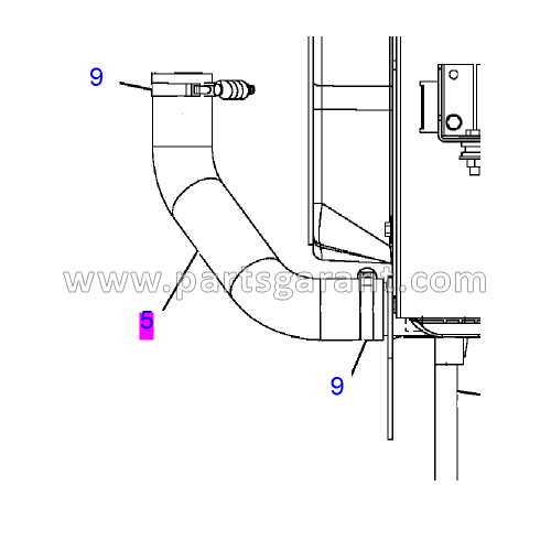 Lower radiator pipe Caterpillar 432D