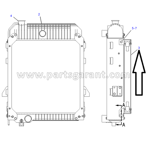 Hydraulic oil cooler Caterpillar 432D