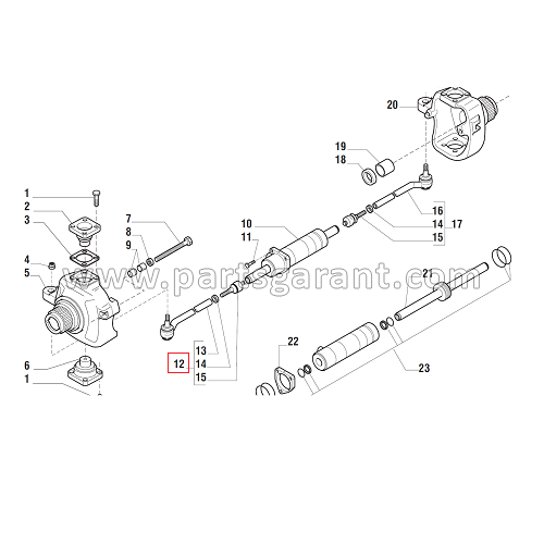 Steering rod assembly RH