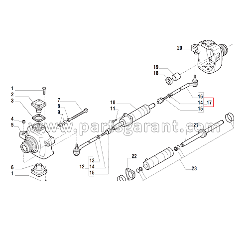 Steering rod assembly LH