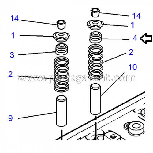 Caterpillar 432D Exhaust Valve Seal