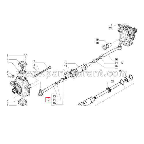 Steering rod assembly RH