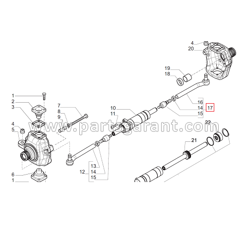 Steering rod assembly LH