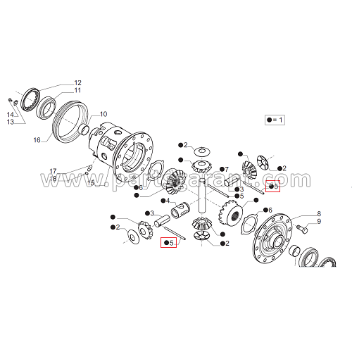 Differential pin bushing