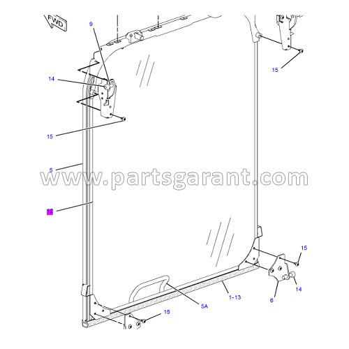Upper windshield Caterpillar 325D