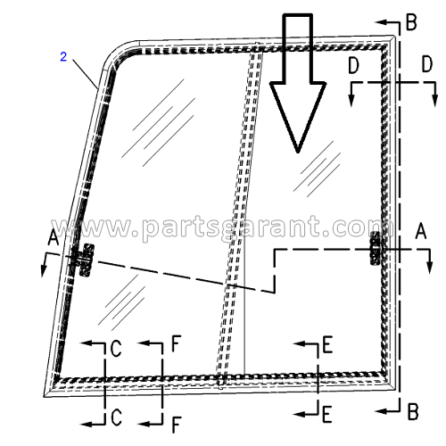 Door glass 1 Caterpillar 325D