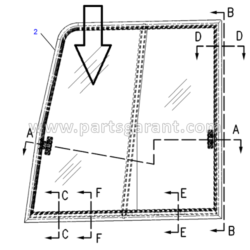 Door glass 2 Caterpillar 325D