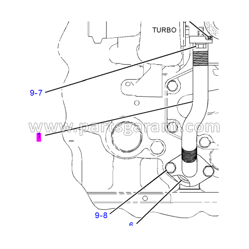 Oil drain pipe from Caterpillar 325D turbocharger