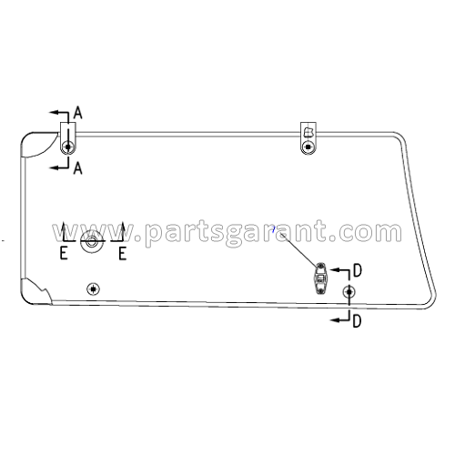 Cabin glass right Caterpillar 432D