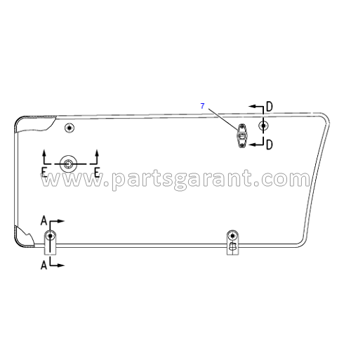 Cabin glass left Caterpillar 432D