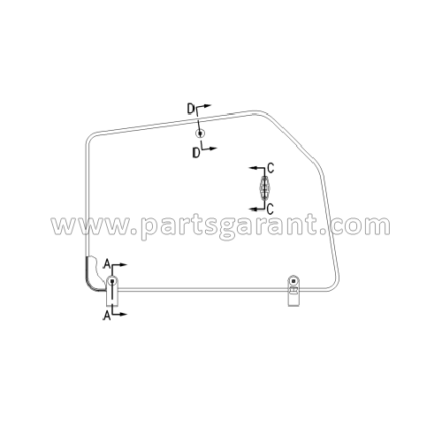 Right door glass Caterpillar 432D