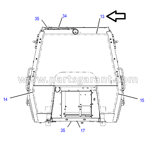 Caterpillar 432D Cab Windshield