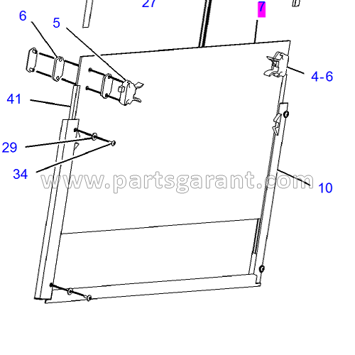 Rear lower glass Caterpillar 432D