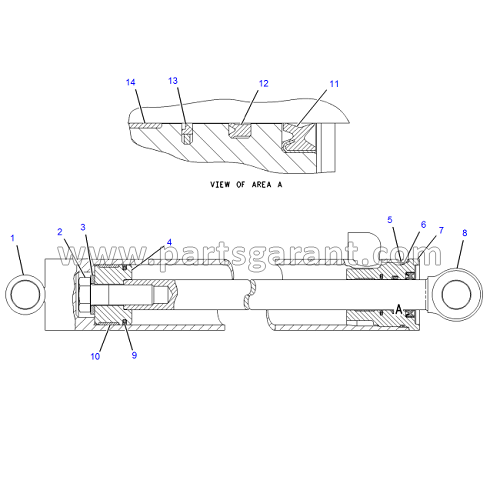 Caterpillar 432D Extend Boom Hydraulic Cylinder