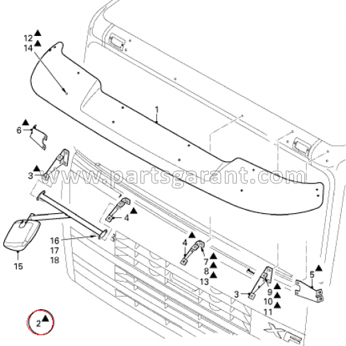 Daf XF105 sun visor mounting kit