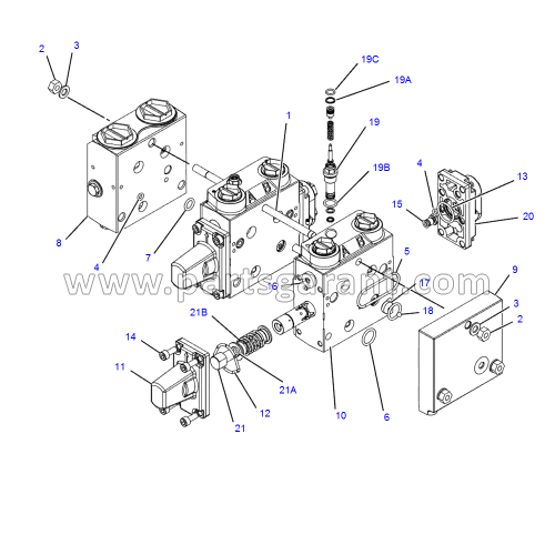 Hydraulic valve (2 sections) Caterpillar 432D