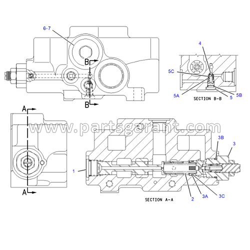 Power steering valve Caterpillar 432D