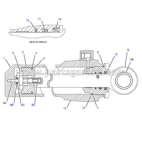 Caterpillar 432D Backhoe Swing Hydraulic Cylinder