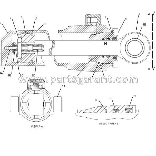 Caterpillar 432D Backhoe Swing Hydraulic Cylinder