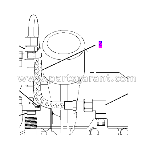 Oil supply pipe for Caterpillar 325D turbocharger