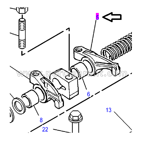 Left rocker arm Caterpillar 432D