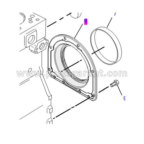 Rear cylinder block assembly (7BJ54856-67007) Caterpillar 432D