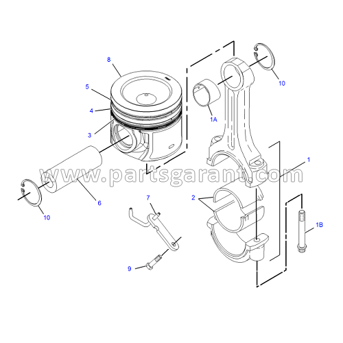 Caterpillar 325D piston and connecting rod assembly