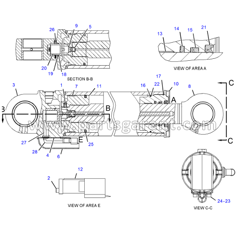 Caterpillar 434E Stick Hydraulic Cylinder