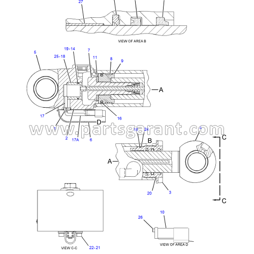 Caterpillar 434E Bucket Hydraulic Cylinder