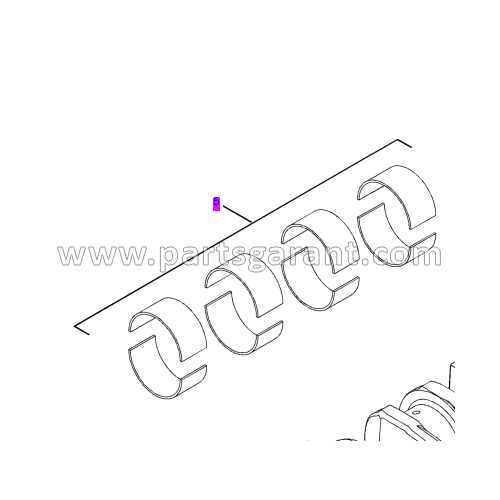 Connecting rod bearings (std, S/N G4D1-UP; CRS1-UP) Caterpillar 428 E