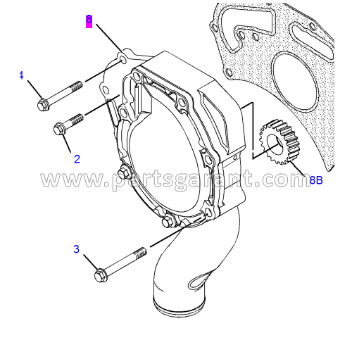 Water pump assembly Caterpillar 428 E