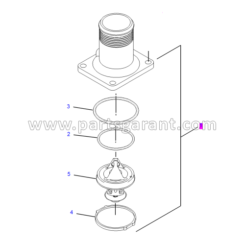 Thermostat assembly with housing Caterpillar 432D