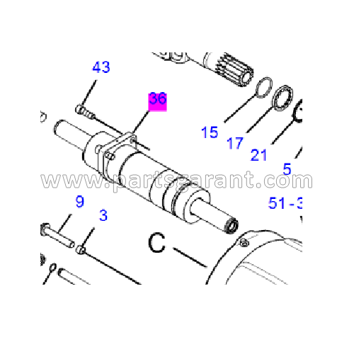 Caterpillar 434E Power Steering Cylinder