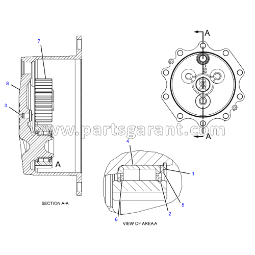 Caterpillar 434E Front Hub Cover Assembly