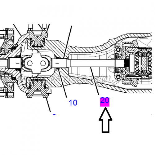 Left front axle axle shaft Caterpillar 434E