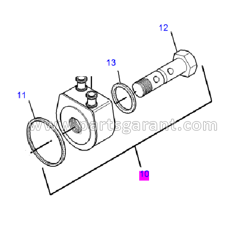 Caterpillar 432D engine oil cooler